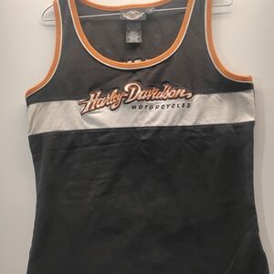 Harley-Davidson Black and Orange Tank Top